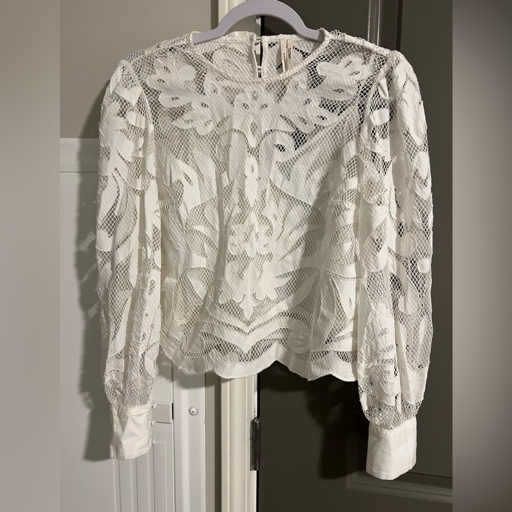 Women’s anthropologie white lace blouse